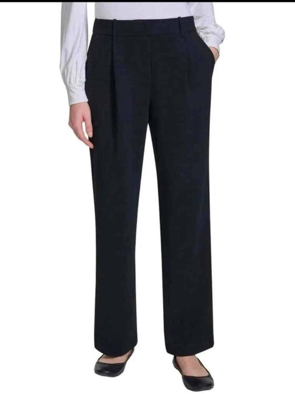 NWT DKNY Wide Leg Pants Women's High Rise Pull On Career Office Trousers Size 10